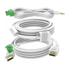 TC3-PK5MCABLES zestaw białych kabli HDMI/HDMI, VGA/PHOENIX, Jack 3,5/PHOENIX - 5 m