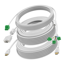 TC3-PK15MCABLES zestaw białych kabli HDMI/HDMI, VGA/PHOENIX, Jack 3,5/PHOENIX - 15 m